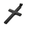 Amazon Hot Sale Factory Direct Sale Handmade Polished Silver Jewelry Stainless Steel Jewelry Cross Black Pendant Necklace